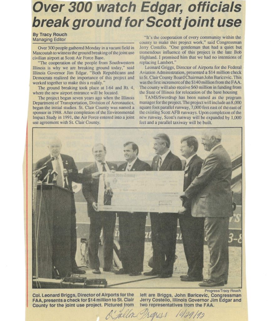 Scott Joint Use ground breaking old newspaper article