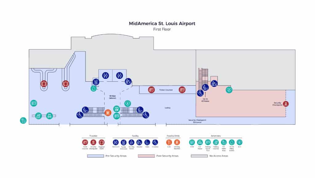 Mla Terminal Terminal Map and Amenities - MidAmerica St. Louis Airport (BLV ...